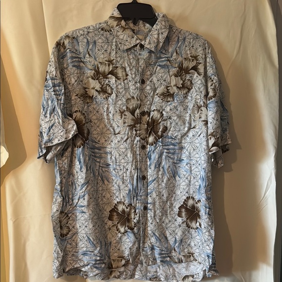 Caribbean Other - Caribbean Blue and Brown Casual Button Down Shirt